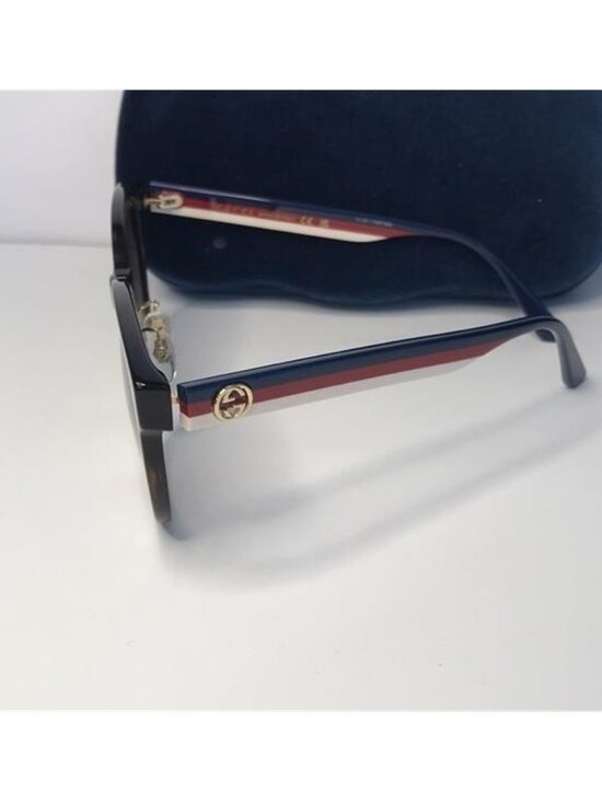 New?Gucci Round Havana BROWN PATTERN Acetate Sunglasses blue /red/with s… main image 9